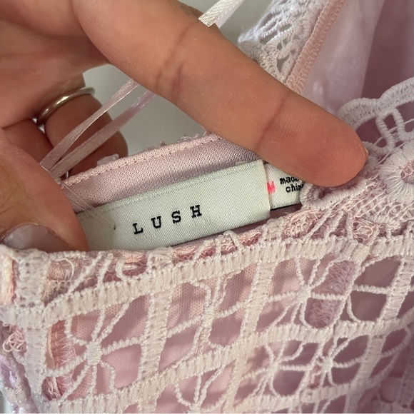 Lush Light Pastel Purple / Pink Lace Dress - Picture 9 of 11